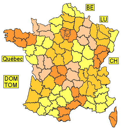 carte des départementss français